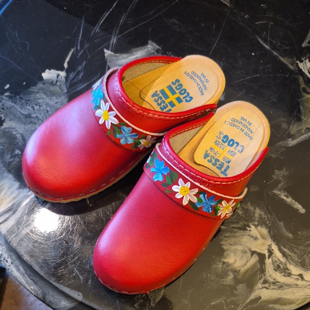 New • Red Malin Handpainted Clogs